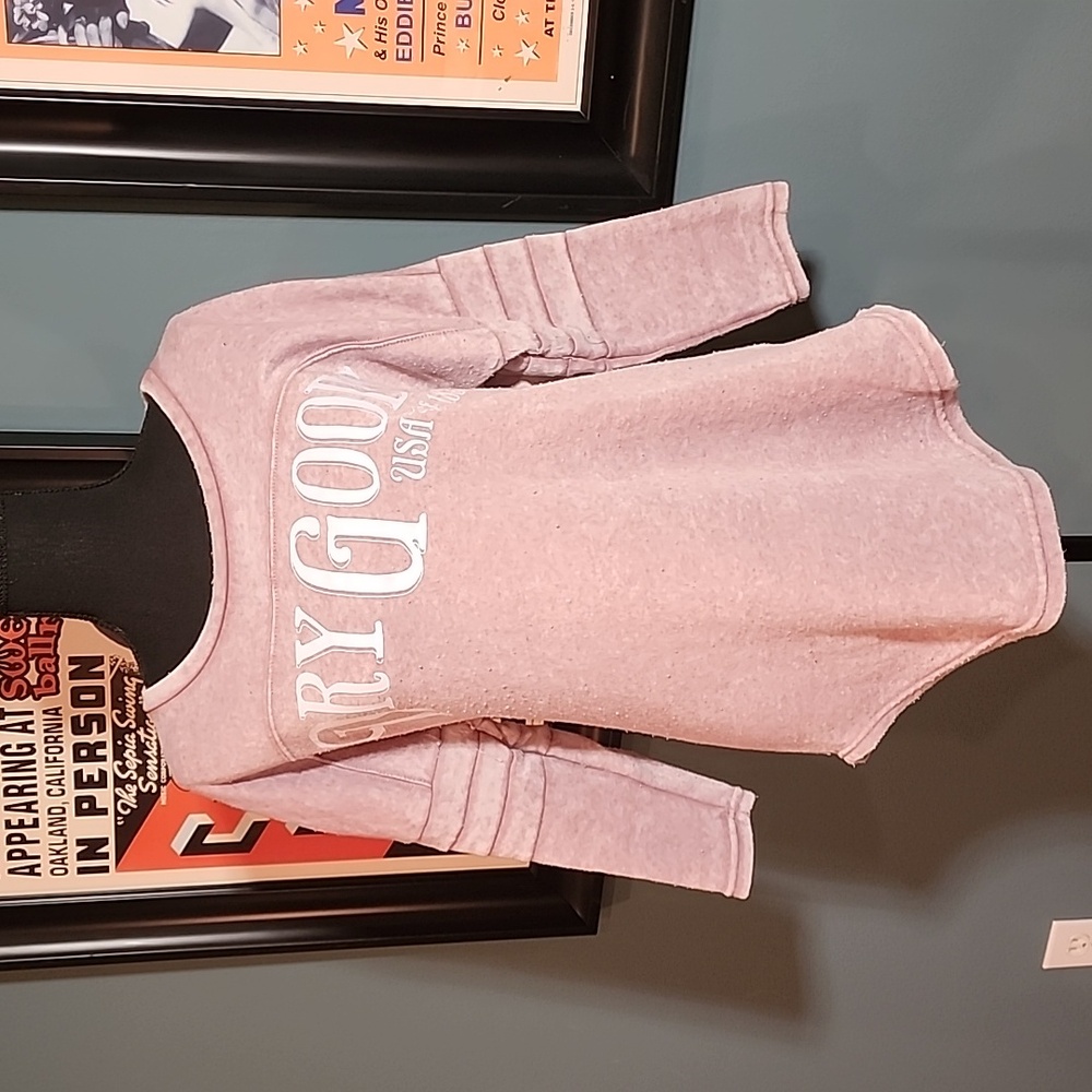 Chance or Fate Dry Goods Pink And White  Pullover Top Sweatshirt Size XS EUC